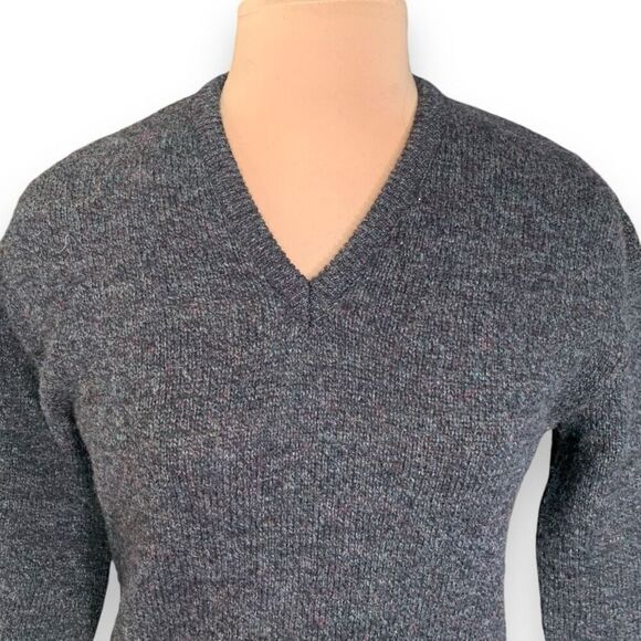 Vintage Charcoal V-Neck Sweater - Picture 3 of 11